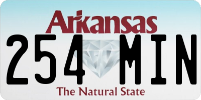 AR license plate 254MIN