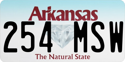 AR license plate 254MSW