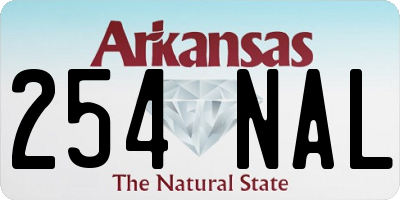 AR license plate 254NAL