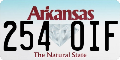 AR license plate 254OIF
