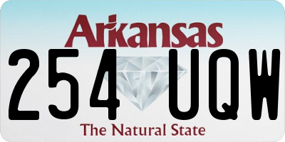 AR license plate 254UQW
