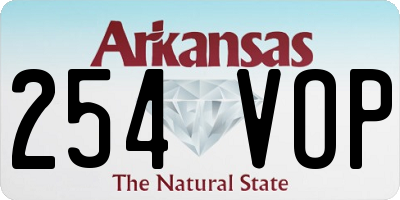 AR license plate 254VOP