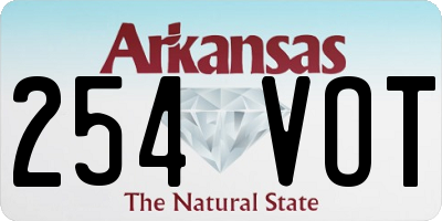 AR license plate 254VOT