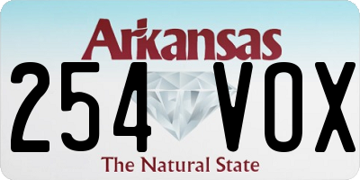 AR license plate 254VOX