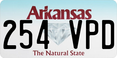 AR license plate 254VPD