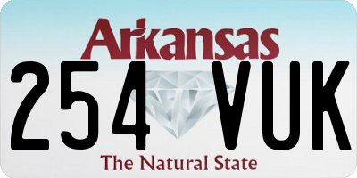 AR license plate 254VUK