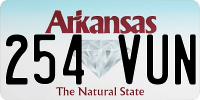 AR license plate 254VUN