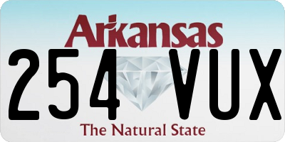 AR license plate 254VUX