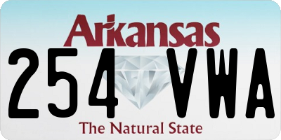AR license plate 254VWA
