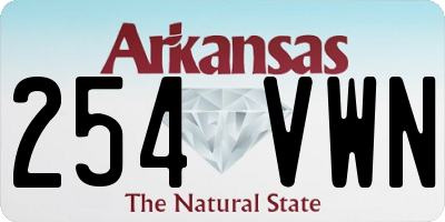 AR license plate 254VWN