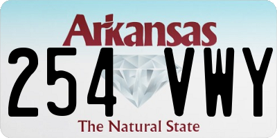 AR license plate 254VWY