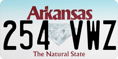 AR license plate 254VWZ
