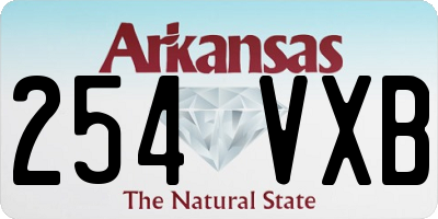 AR license plate 254VXB