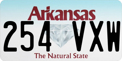 AR license plate 254VXW