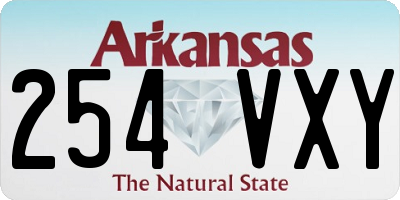 AR license plate 254VXY