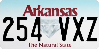 AR license plate 254VXZ