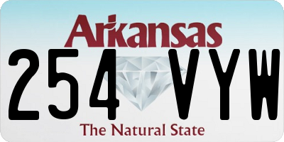 AR license plate 254VYW