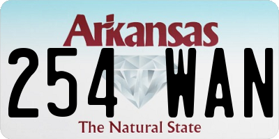 AR license plate 254WAN