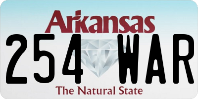 AR license plate 254WAR