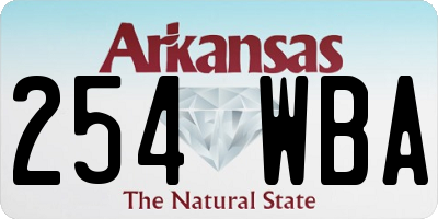 AR license plate 254WBA