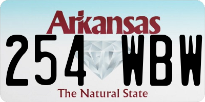AR license plate 254WBW