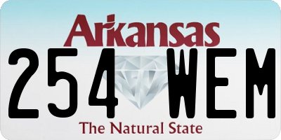 AR license plate 254WEM
