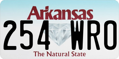 AR license plate 254WRO