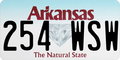 AR license plate 254WSW