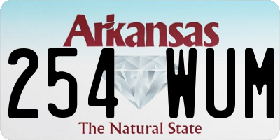 AR license plate 254WUM