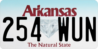 AR license plate 254WUN