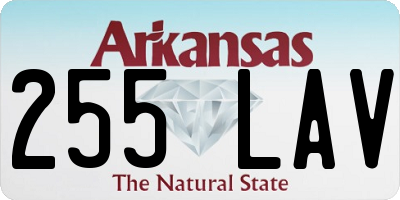 AR license plate 255LAV