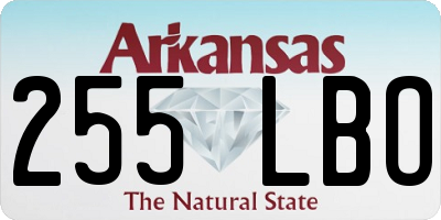 AR license plate 255LBO