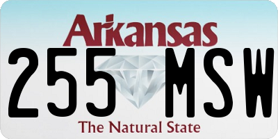 AR license plate 255MSW