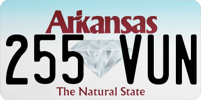 AR license plate 255VUN