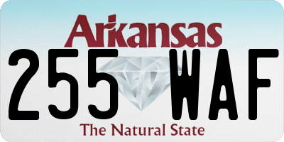 AR license plate 255WAF