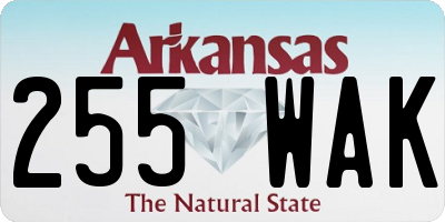 AR license plate 255WAK