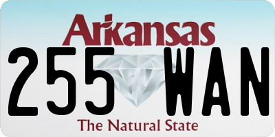 AR license plate 255WAN