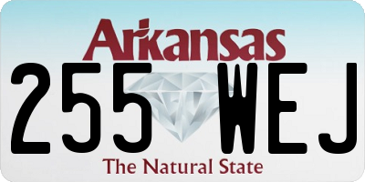 AR license plate 255WEJ