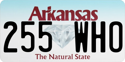AR license plate 255WHO