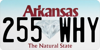 AR license plate 255WHY
