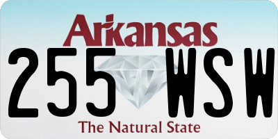 AR license plate 255WSW
