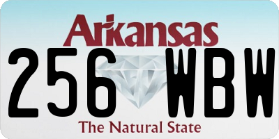AR license plate 256WBW