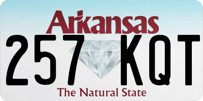 AR license plate 257KQT