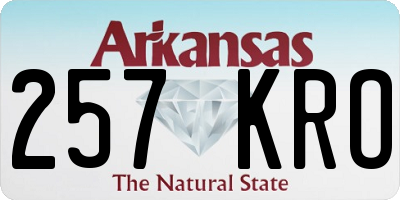 AR license plate 257KRO