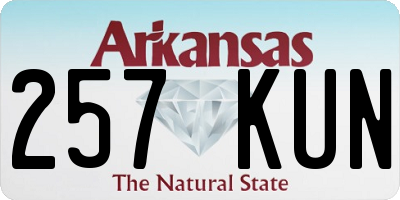 AR license plate 257KUN