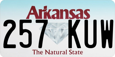 AR license plate 257KUW