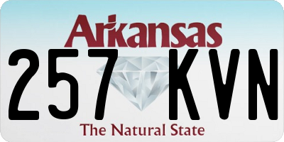 AR license plate 257KVN
