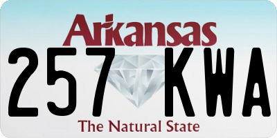 AR license plate 257KWA