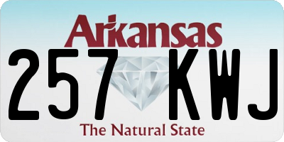 AR license plate 257KWJ