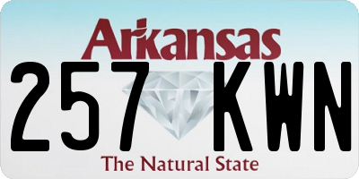 AR license plate 257KWN